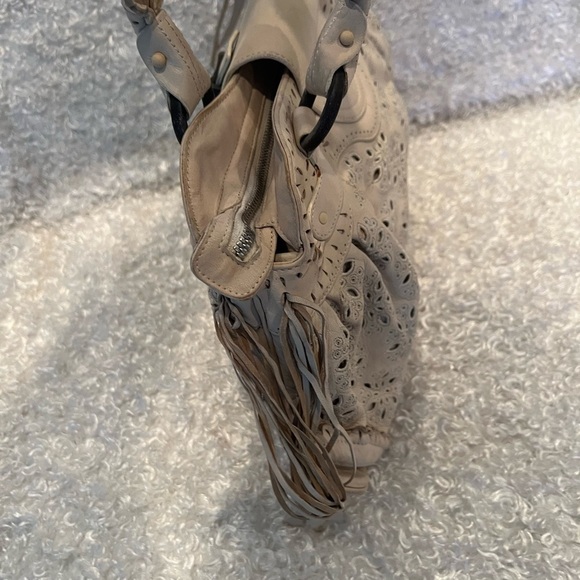 SALVATORE FERRAGAMO Leather Neutral Perforated Shoulder Bag - Picture 3 of 14